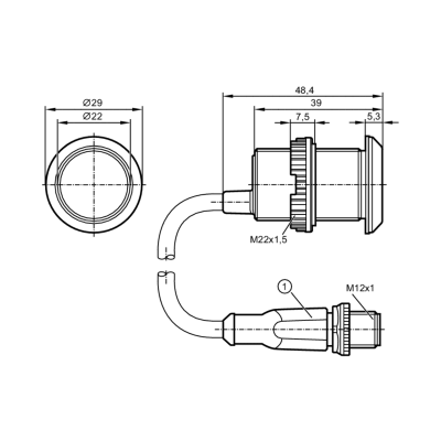 IFM Емкостная кнопка с подсветкой kt6101 IFM Емкостная кнопка с подсветкой kt6101